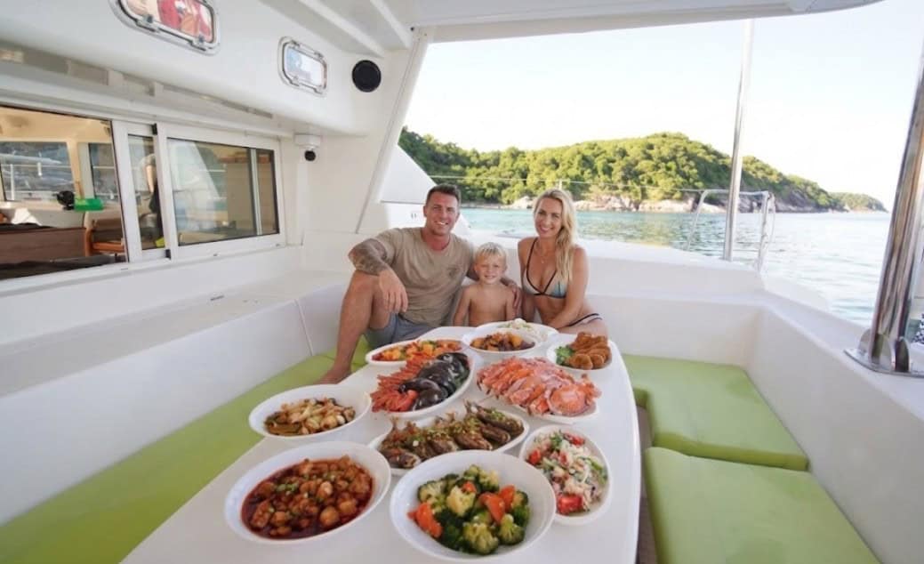 Family Dinner on Catamaran